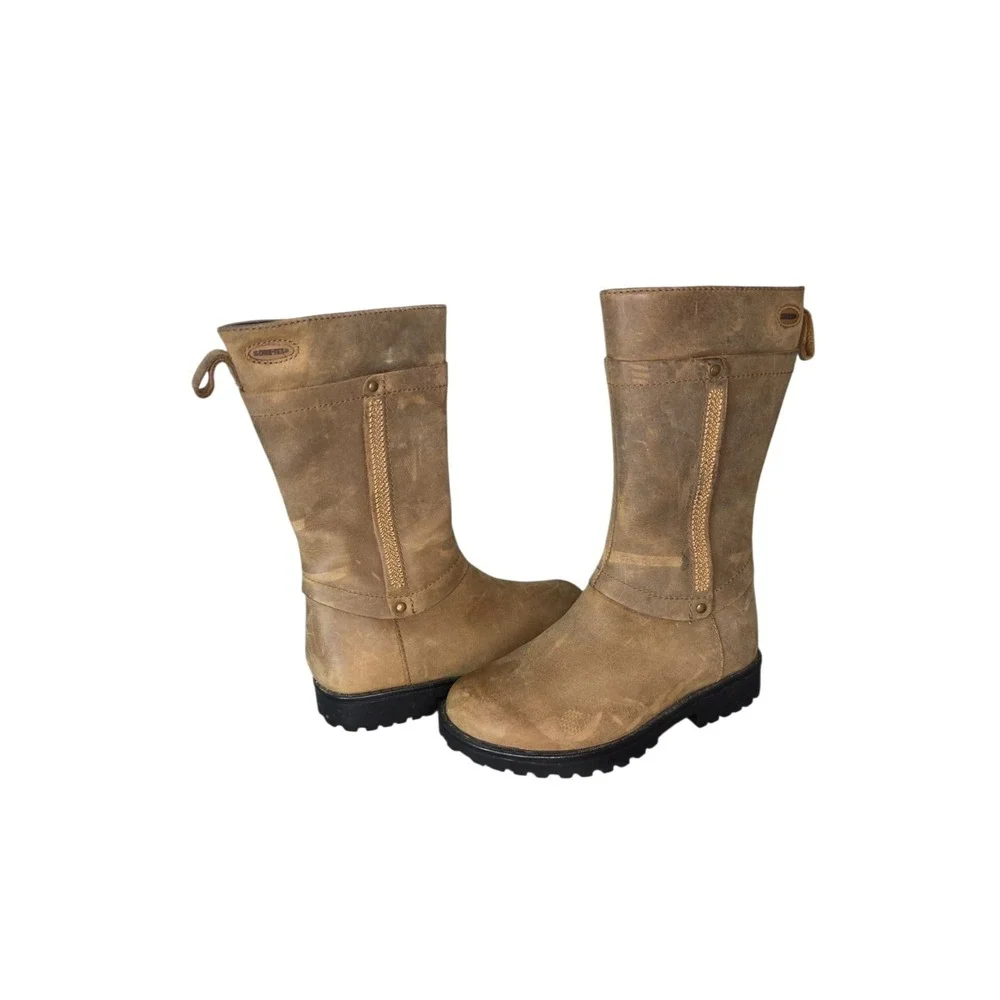 Clarks Gore Tex Waterproof Snow Boots Toddler Kids Size 7.5 Brown Leather